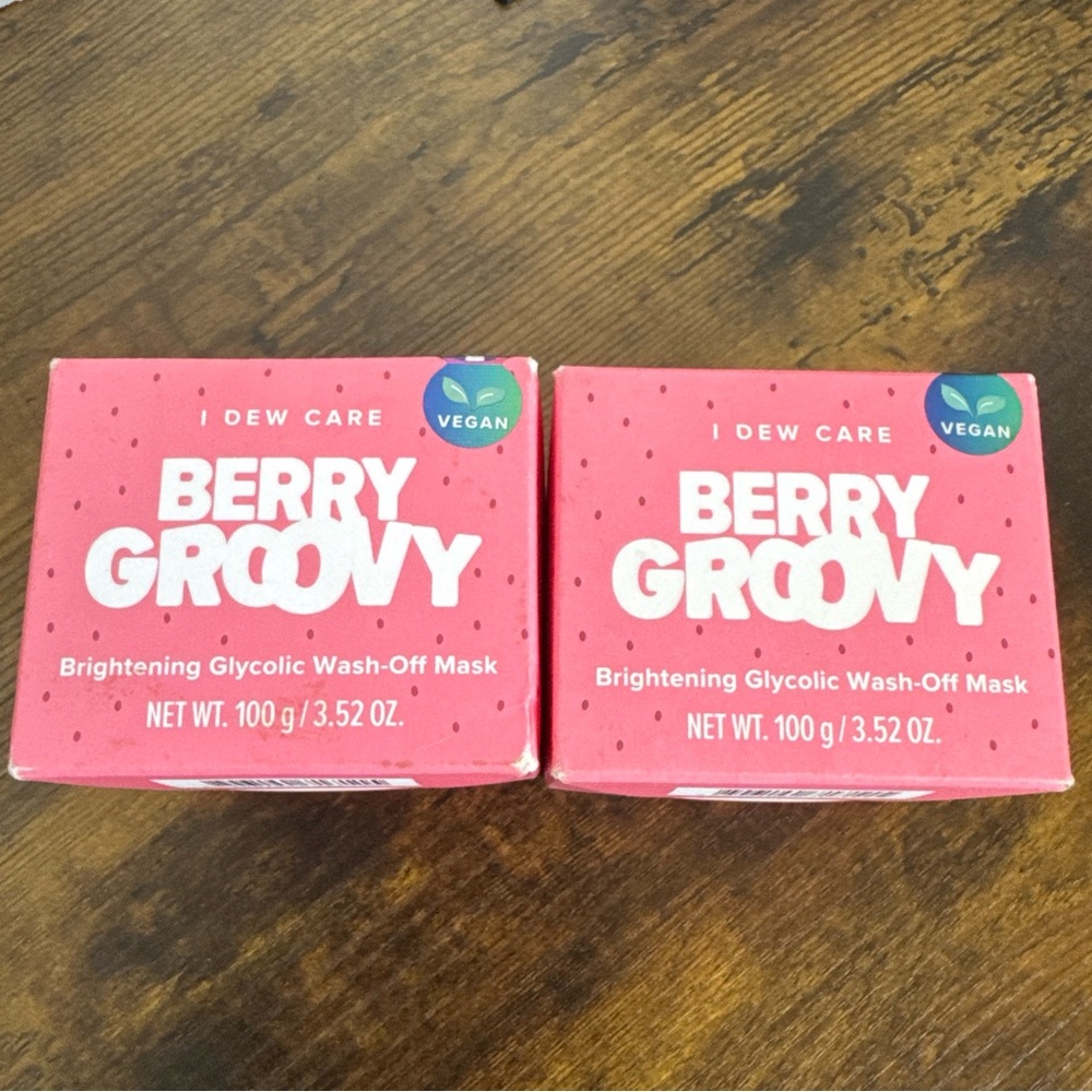 2 Pack I Dew Care Berry Groovy Brightening Glycolic Wash Off Mask 3.38oz NEW